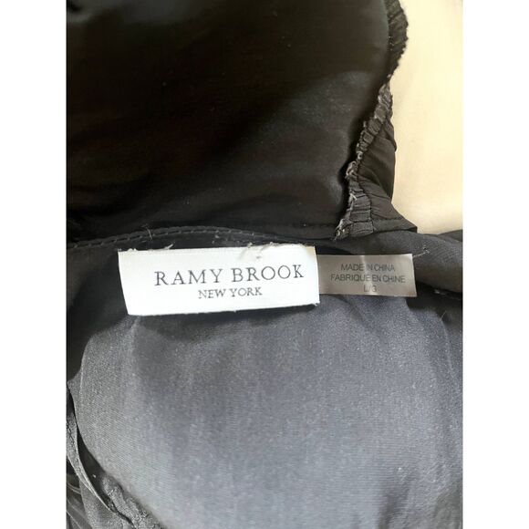 Womens Ramy Brook Black Hayley Drawstring Dress Tassel Beach Swim Size Large - Picture 7 of 7